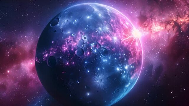 Astral vista: Animation unveils mesmerizing view of planet in space.