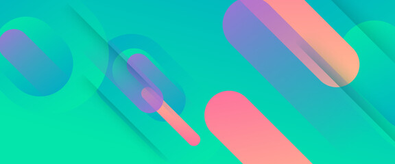 Colorful vector minimalist simple abstract gradient geometric banner. Graphic design element modern style concept for background, banner, flyer, card, wallpaper, cover, brochure