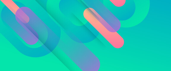 Colorful vector simple gradient abstract banner with geometric shapes elements. For background presentation, background, wallpaper, banner, brochure, web layout, and cover