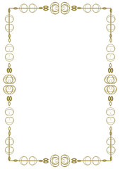 Vintage gold frame with decorative elements in Art Nouveau style. Title page, cover. Version No. 15. Vector illustration