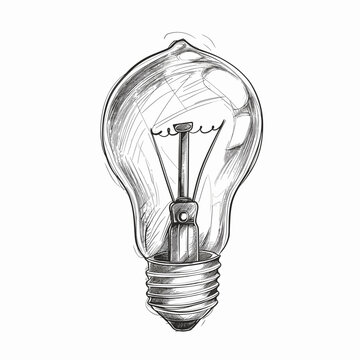 vector light bulb black lines sketch .Generative AI