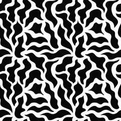 Seamless pattern, abstract organic shapes, vector geometric background	