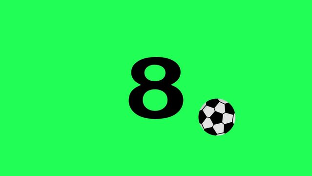 Countdown Timer or Motion Countdown Green Screen for Opening Football Video. 4k Video Countdown for 10 to 1 on a Green screen Background. Sport Countdown Footage Football