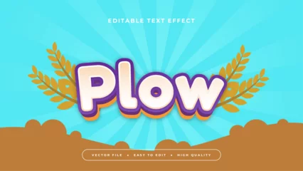 Ingelijste posters Brown blue and purple violet plow 3d editable text effect - font style © QalamVision