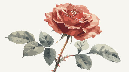 vector rose watercolor .Generative AI