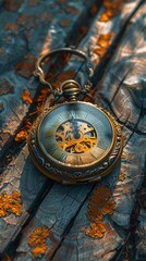 Antique Pocket Watch, Legacy of Choices, Echoes of the Past, Facing Consequences, Sunny Afternoon, Realistic Photography, Golden Hour, Vignette