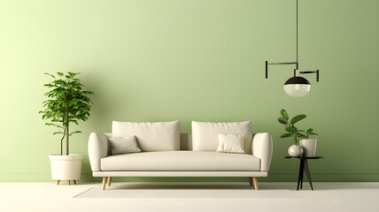 Green Enchantment Cozy Living Room Interior