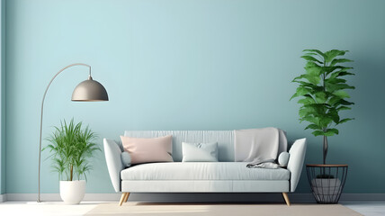 Fototapeta na wymiar Modern Living Room Sofas in Tranquil Surrounding