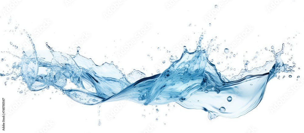 Aufkleber close-up view of a blue water wave with small bubbles creating a refreshing and calm natural scene