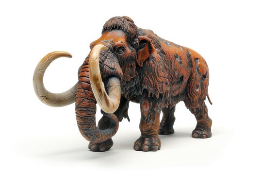 Model of mammoth isolated on white background. Generative Ai