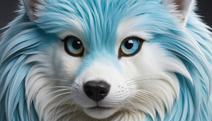 Expanded background of bushy blue fur