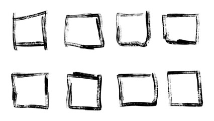 set of grunge squares transparent png