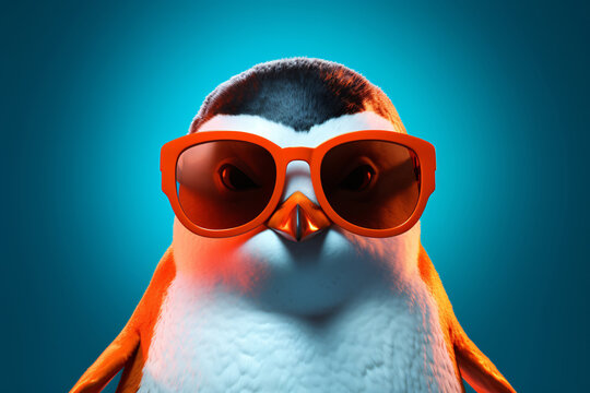a penguin wearing sunglasses