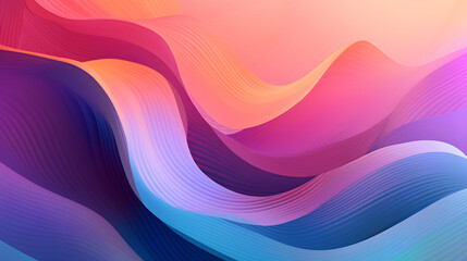 Digital rainbow wavy lines abstract graphic poster web page PPT background