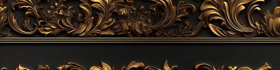 Seamless Background Embellished with Wooden Floral Border Design - obrazy, fototapety, plakaty