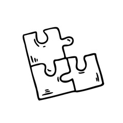 Hand drawn doodle missing puzzle question mark icon illustration vector isolated