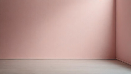 Empty light pink wall with chiaroscuro, ideal minimalist backdrop for product photography