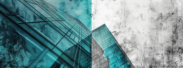 split background with an urban vibe, using shades of concrete gray and muted teal.