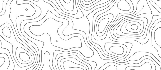 Abstract topographic map patterns, topography line map. The black on white contours topography stylized height of the lines. cotour map and line terrain path. Linear graphics. Vector illustration.