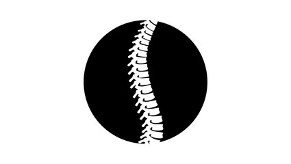Human spine, black isolated silhouette