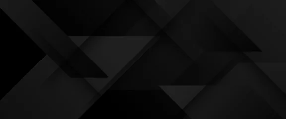 Foto op Plexiglas Black minimal geometric shape abstract banner. For business banner, formal backdrop, prestigious voucher, luxe invite, wallpaper and background © Roisa
