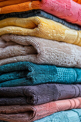 A pile of colorful towels