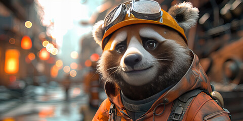Intrepid Space Explorer Raccoon Ready for Interstellar Adventure Banner