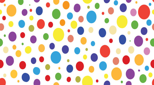 Fun colorful circle doodle seamless pattern.