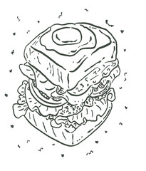 Ilustraton stamp food design icons decoration ice cream rice 