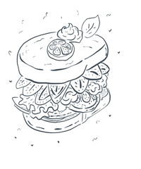 Ilustraton stamp food design icons decoration ice cream rice 