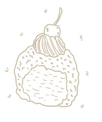 Ilustraton stamp food design icons decoration ice cream rice 