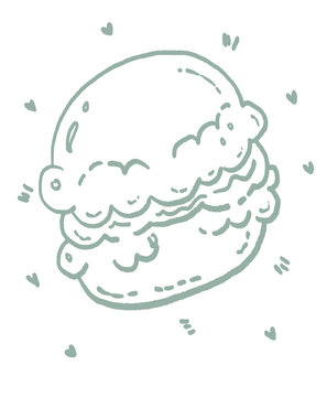 Ilustraton stamp food design icons decoration ice cream rice 