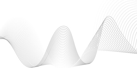 White wave curve lines banner background design. Abstract soft wave lines dynamic flowing gray light isolated background. Vector Illustration of the gray pattern of lines. Black stripes on white . - obrazy, fototapety, plakaty