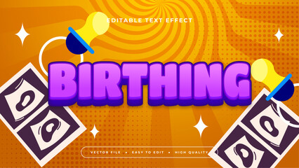 Colorful birthing 3d editable text effect - font style