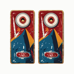 Cornhole game with board design element vector.