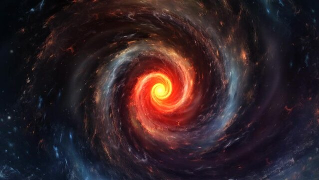 4K Animated Spiral Galaxy in Rotating Nebula