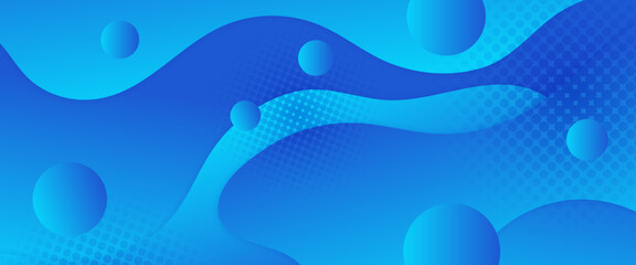 Blue vector abstract banner with simple geometric shapes. For cover design, book design, poster, cd cover, flyer, website backgrounds or advertising