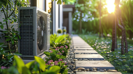 Air-conditioning unit in out door house, AC in Garden