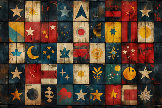 A graphic poster featuring symbols of religious tolerance and interfaith harmony, advocating for religious freedom and acceptance.