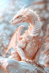 Fototapeta premium Breathtaking Depiction of a Powerful and Enigmatic Dragon in Warm Tones