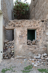 bâtiment en ruine dans la ville de Mindelo sur l'île de Saint Vincent au Cap Vert