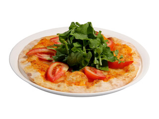 pizza with tomato and basil
