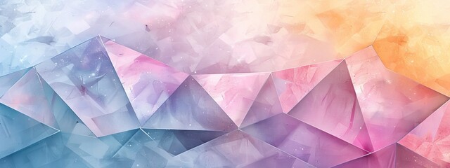 Naklejka premium Experiment with geometric shapes and pastel colors to prism-like effect in the split background.