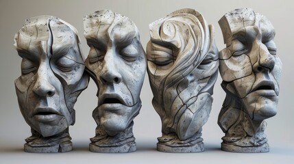 Explore the concept of emotion through abstract sculpture.