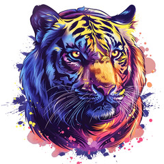 coloful tiger t-shirt design for dtf, dtg and sublimation printing
