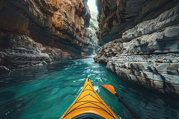 Foto op Canvas a kayak in a canyon © Georgeta