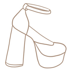 High Heel Drawing, Female high heel shoes drawing Illustration on white