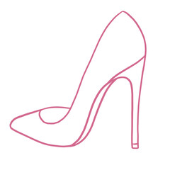 Beautiful High Heel Drawing, Female high heel shoes drawing Illustration on white
