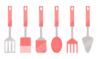 Spoons and forks. Kitchen set. Vector