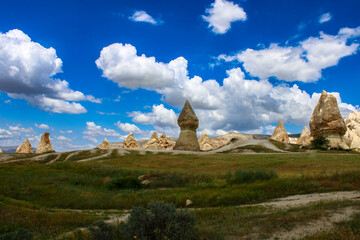 Beautiful landscape Cappadocia stone and Goreme national park Nevsehir Turkey.